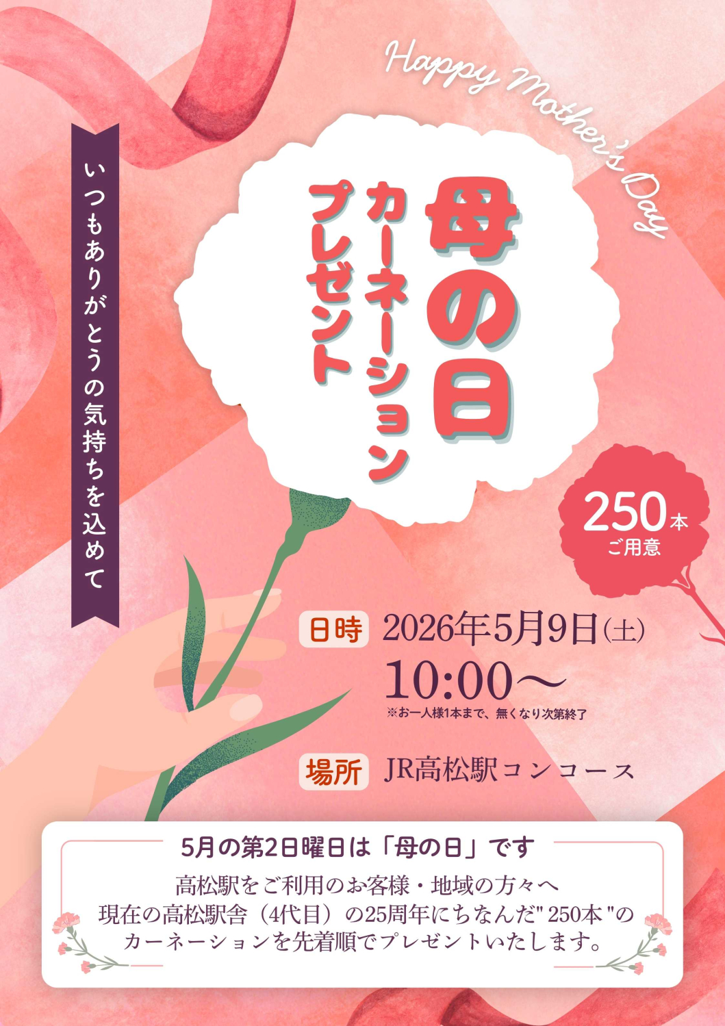 母の日カーネーションプレゼント